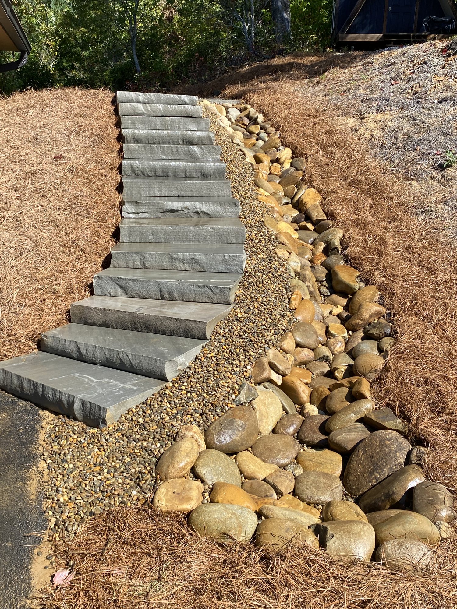 Dry-stack stone walkway