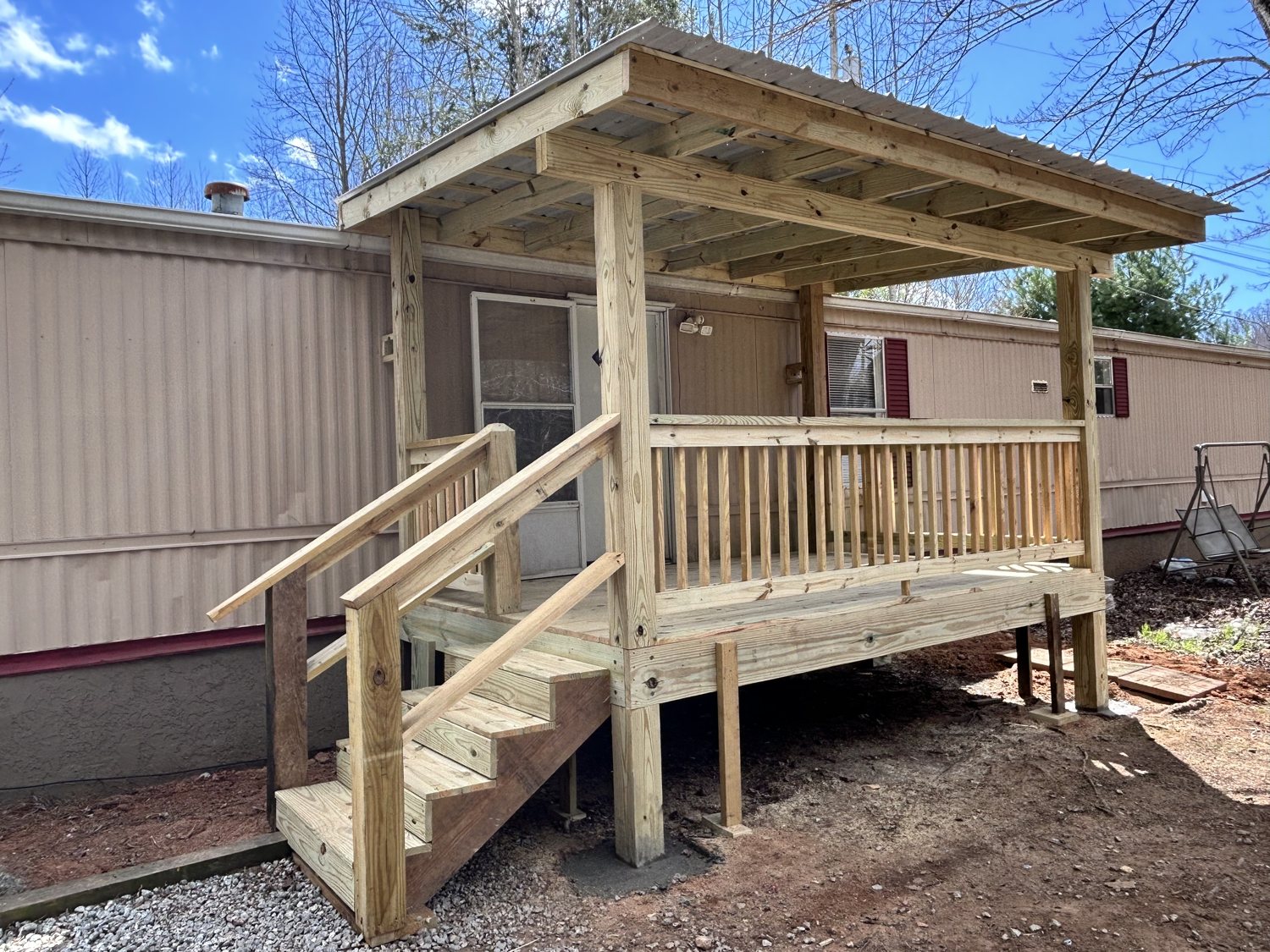 Covered porch and deck